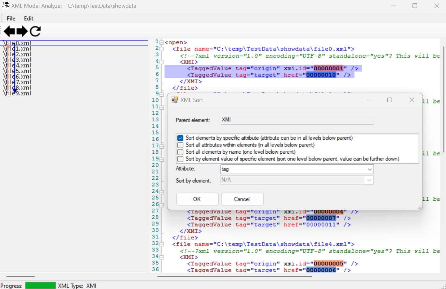 XML Model Analyzer screenshot